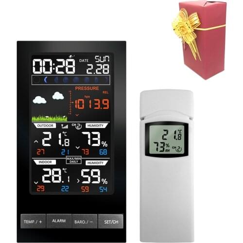 Weather Station Digital Thermometer Hygrometer Wireless Sensor Forecast Temperature Watch Wall Desk Alarm Clock 3 Channel Gift
