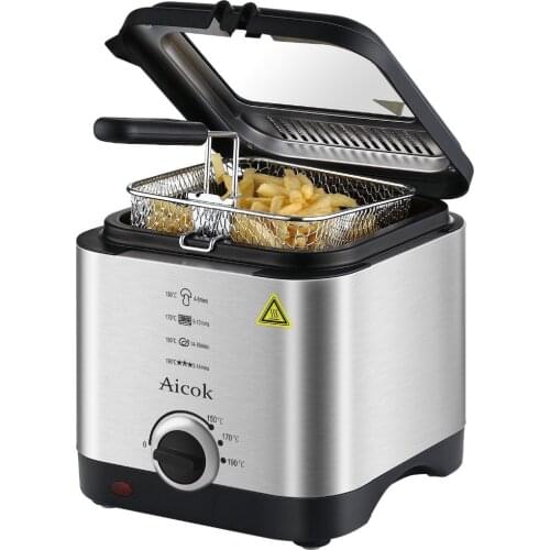 Electric Mini Deep Fat Fryer Smart Home Fryer Large Capacity Oil-free French Fries Machine 1.5L