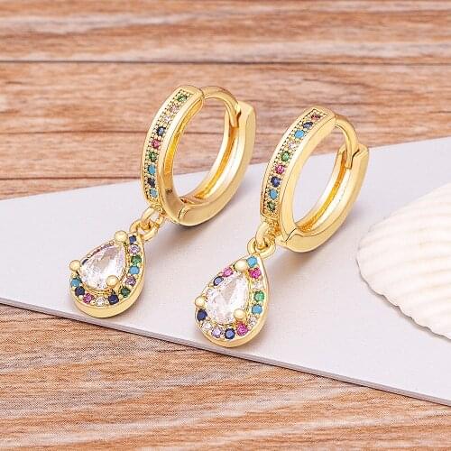 Fashion Elegant Classic Water Drop Crystal Earrings for Women Girls Luxury Cubic Zirconia Bridal Wedding Dangle Jewelry Gifts