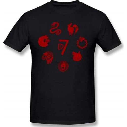 LMHBLTOP Mens The Seven Deadly Sins Short Sleeve T-Shirt Black
