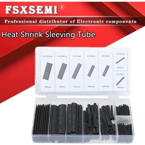 127 Pcs Heat Shrink Sleeving Tube Tube Assortment Kit Electrical Connection Electrical Wire Wrap Cable Waterproof Shrinkage 2:1
