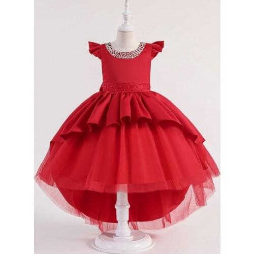 2020 Autumn New Style Kelissa Girls Sequin Princess Dresses Baby Girls Wedding Puffy Dress Children Hand-beaded Trailing Dresses