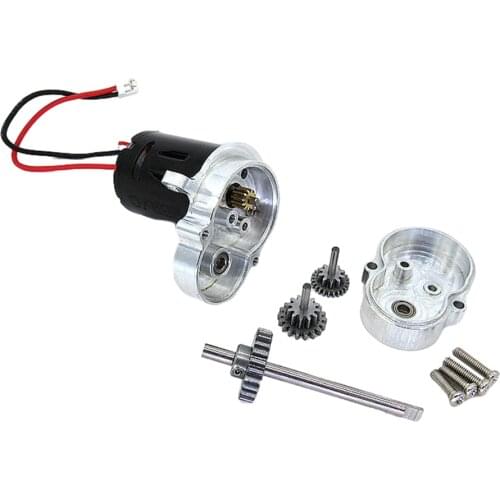 Upgrade Metal RC Car Gear Case Gear with 370 Brush Motor 1:10 for WPL D12 4WD Truck Hobby Vehicles Modified Accessory