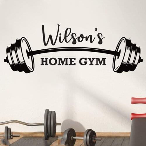 Personalized Gym Wall Decal Custom, Fitness, Bodybuilding home, Inspirational vinyl sticker weightlifting, Gifts for Men E174