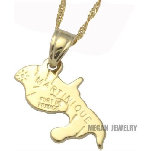 Martinique map pendant & necklace for women & men, country map martinique map jewelry