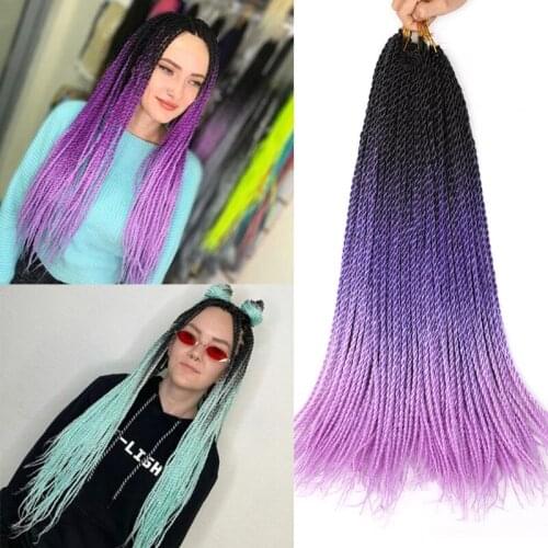 24 inch 1 pack/lot 100g Ombre Senegalese Twist Hair Crochet Braids 20 Roots Grey Synthetic Crotchet Braiding Hair for Women