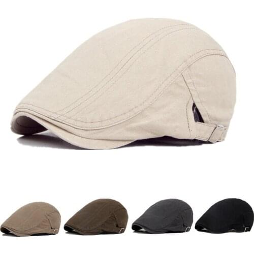 Adjustable Beret Caps for Men Women Spring Summer Sun Breathable Bone Brim Hats Womens Mens Solid Flat Berets Cap Unisex Ivy Hat