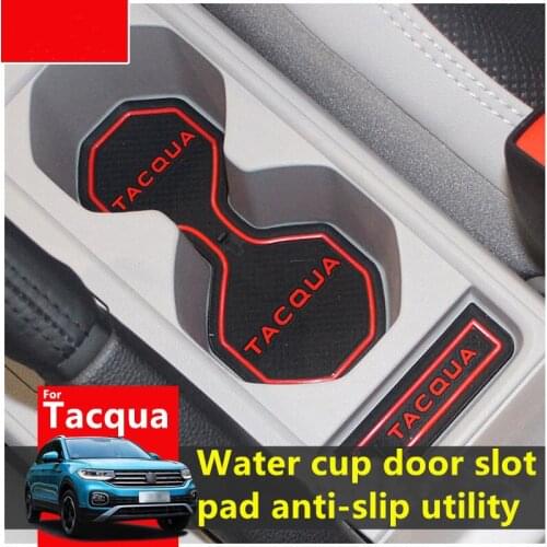 Rubber Mat For VW TACQUA 2019 2020 Volkswagen Lnterior Anti Slip Mat Door Slot Pad Cup Cushion Groove Mat Car Accessories 15pcs