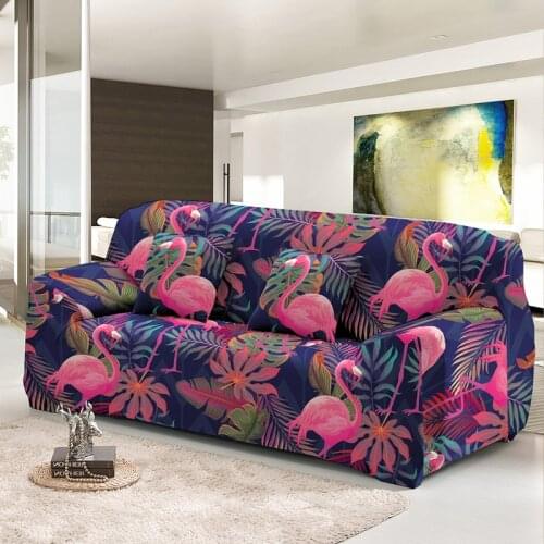 Pink Flamingo Stretch Dust-proof Sofa Cover For Living Room Decor 1/2/3/4 Seat Detachable Combination L Shape Couch Covers