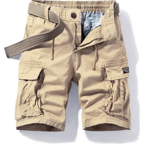 Men 2021 Summer New Casual Vintage Pocket Cargo Shorts Men Outwear Classic Fashion Flexible Fabric Twill Cotton Shorts Men 28-38