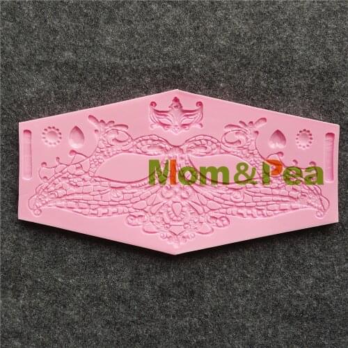 Mom&Pea MPA1783 Floral Lace Shaped Silicone Mold Cake Decoration Fondant Cake 3D Mold Food Grade