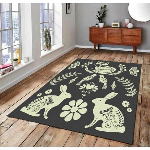 Scandinavian Figures 2 Patterned Carpet ,Non Slip Floor Carpet,Teens Carpet,Turkish Rug