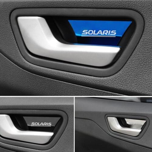 Car styling Door Handle Bowl Cover Covers Interior Decoration Stainless Steel Trim For Hyundai Solaris 201-2020 Accessories