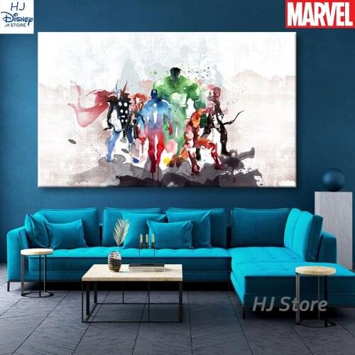 Marvel Super Heroes Avengers Retro Canvas Wall Decor Artwork Printing Watercolor Painting Captain American Room Home Decoration