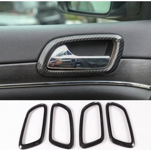 Interior Door Handle Bowl Cover Trim for Jeep Grand Cherokee 11-19 Carbon Fiber