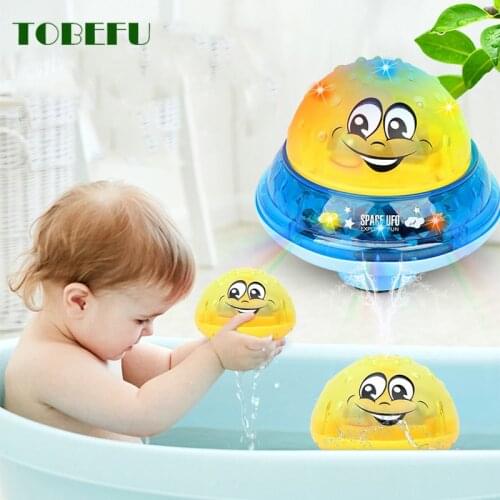 Funny Infant Bath Toys Baby Electric Induction Sprinkler Ball with Led Light Children Water Spray Play Ball Bathing Toys Kids Gi