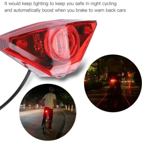 6-80V LED Electric Bike Scooter Rear Tail Safety Light Ebike Brake Lamp Brake Instructions Negative Electrode