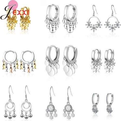 Women New Fashion Bohemia Style Dangle Earrings For Sale 925 Sterling Silver Drop Earrings For Birthday Party Jewelry Gifts