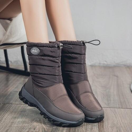 Winter Snow Boots Women Non-slip Ankle Boots Women Cotton Boots Keep Warm Mid-Calf Ladies Waterproof Flat Boots Chaussures Femme
