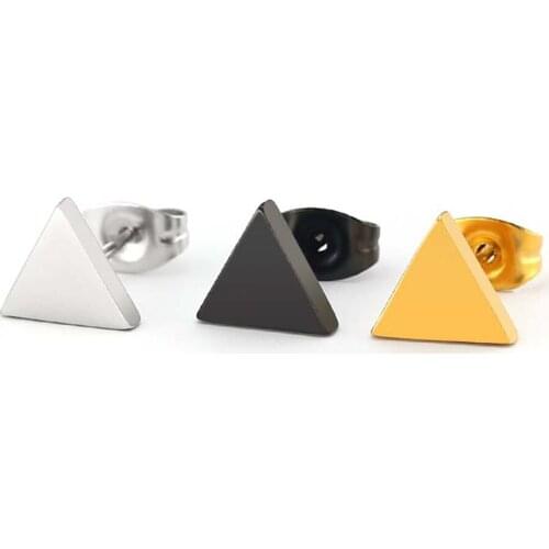 1 Pair Triangle Earring Fashion Jewelry Stainless Steel Stud Earrings Brincos For Women/Men