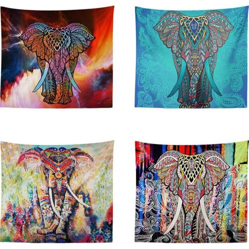 Elephant Eco-Printed Wall Tapestry Home Decoration Hanging Tapestries 100% Polyester For Video Live Blog Background
