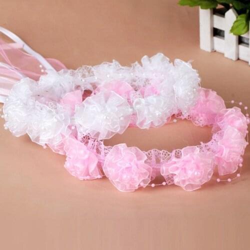 12pcs Floral Crown Wedding Flower Girls Flower Headband Princess Hair Accessories Wholesale Floral Wreath Hairband for Girls
