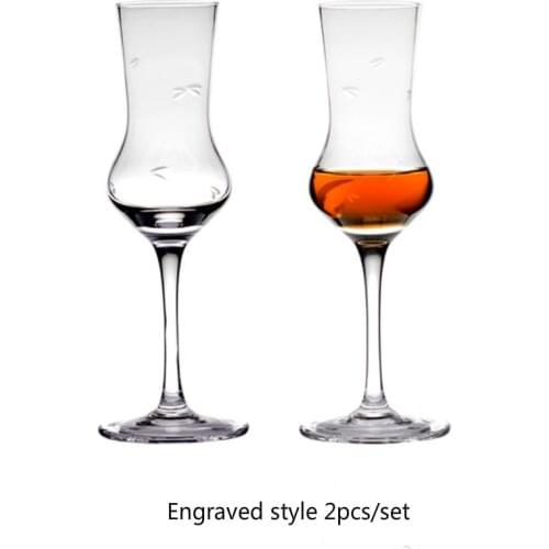 100ml 2pcs/set Carved Lead-free crystal Red Wine glass Whiskey Tasting Wine Cup Goblet Tasting Glass Drinking Set Holiday Gift