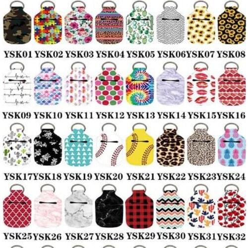 30pcs/lot Hand Sanitizer Keychain Holder Travel Bottle Refillable Containers Flip Cap Empty sanitizer Bottle cover