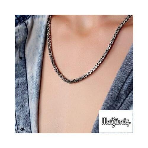 60 cm King Chain Pentacle Silver Men 'S Chain