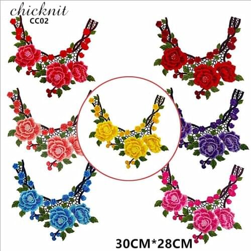 CHICKNIT Multiple color Beautiful Embroidered venise lace collar applique clothing Accessories CC02