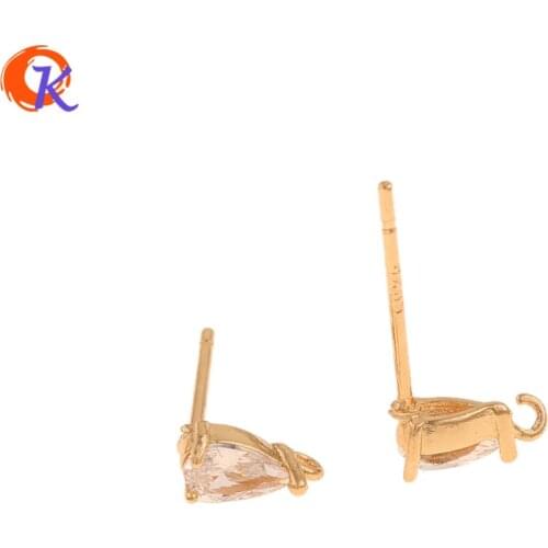 Cordial Design 30Pcs 3*7MM Jewelry Accessories/Hand Made/Earring Findings/Genuine Gold Plating/DIY Making/Crystal Earrings Stud