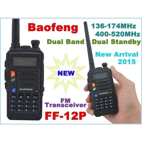 Baofeng FF-12P 136-174MHz & UHF400-520MHz Dual Band 4W/1W 128CH FM 65-108MHz Portable Two-way Radio Black Color New Arrival