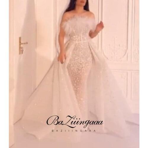 BAZIIINGAAA Luxury Woman Cocktail Dress Beaded Sequins Long Elegant Night Cocktail Party Formal Dresses for Wedding Plus Siz