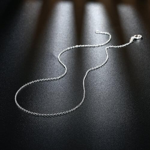 10PCS High quality 925 Sterling silver 1MM circle chain necklace 45-60CM jewelry women wedding fashion party wedding for pendant