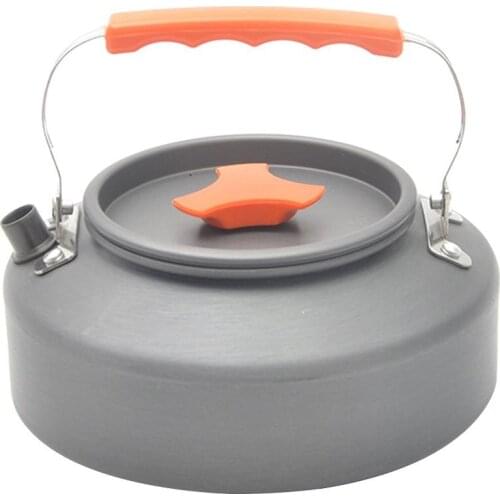Camping Kettle Coffee Teapot Ultralight Outdoor Camping Hiking Travel Tableware Portable Picnic Hanging Pot 1.1L