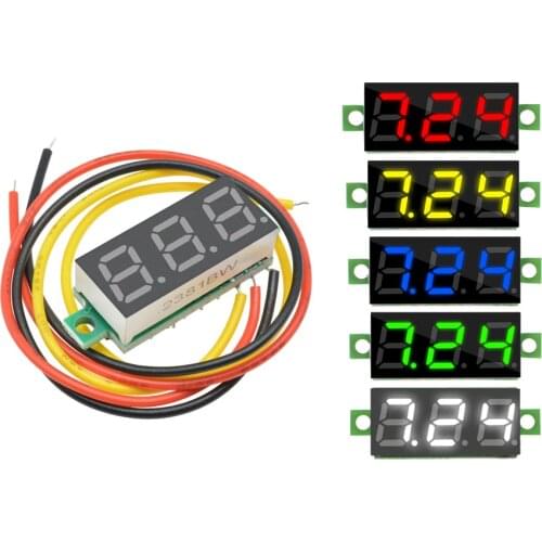 0.28 Inch DC 0-100V LED Digital Voltmeter Voltage Meter Auto Car Mobile Power Voltage Tester Detector 12V Red Green Blue Yellow