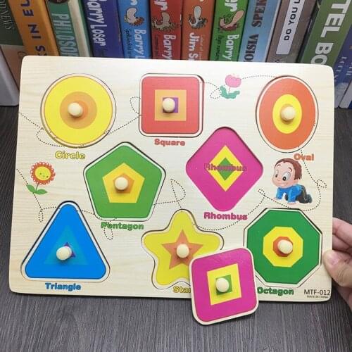 JaheerToy Childrens Wooden Puzzle Montessori Educational Hand Grab the Board of Toy Baby Gifts Letter Mathematical Operation