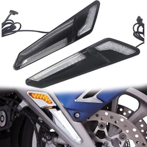 For Honda Goldwing GL 1800 GL1800 F6B New Motorcycle Front Brake Fork Mounted NAV LED Lights in Chrome or Black 2018 2019 2020