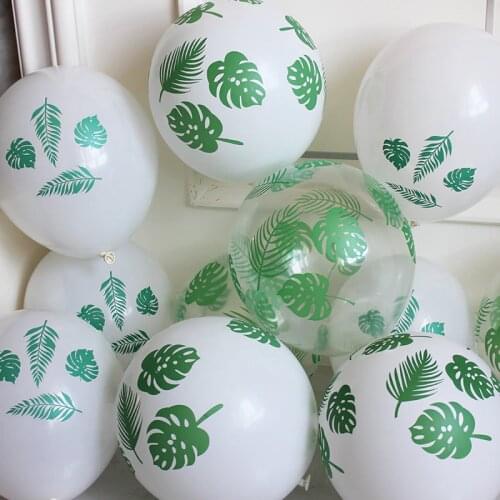 Jungle Party Green Latex Balloons Woodland Animal Palm Leaf Foil Balloons Safari Party Baloons Birthday Party Decor Baby Shower