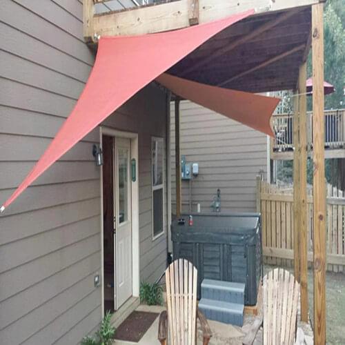 5 x 5 x 7 M/pcs Customized Waterproof Polyester fabrice Triangular Sun Shade Sail for garden sun shades net