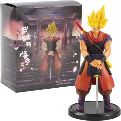 22cm Dragon Ball Z DBZ Anime Super Saiyan Son Goku with Stick PVC Action Figure Model Toy Kids Gift Brinquedos Decoration