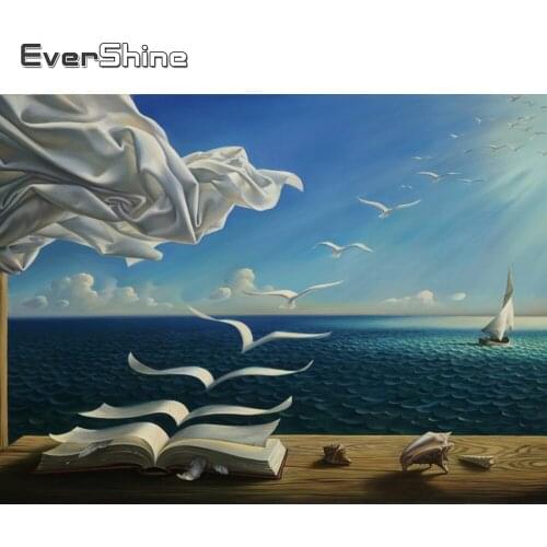 Evershine Diamond Painting Landscape Sea Full Drill Diamond Embroidery Scenery Cross Stitch Kit Diamond Mosaic Full Embroidery