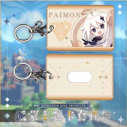 Genshin Impact Keychain Cosplay Prop Accessories ID Cards Holder Pendant Keyring