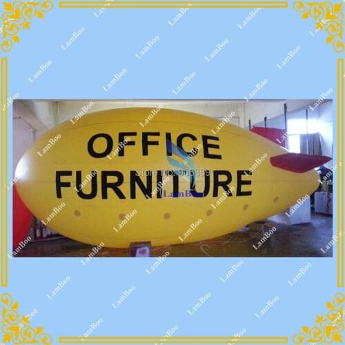 Top Selling 8m/26ft Long Yellow Inflatable Zeppelin for Different Events,Inflatable Airship,Helium Blimp for Advertisement