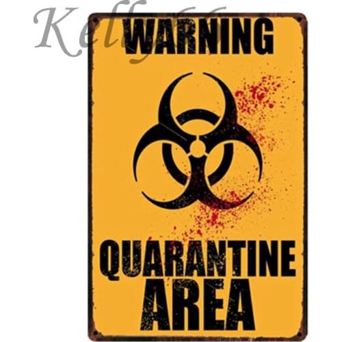 [ Kelly66 ] Wanring Quarntine AREA Vintage Metal Sign Tin Poster Home Decor Bar Mural Art Painting 20*30 CM Size y-1742