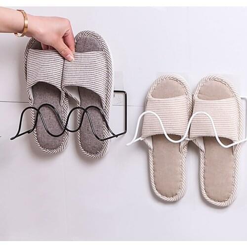 Wall Mounted Shoe Rack Living Room Shoe Slipper Storage Household Storage Rack Organizer Shoe Bathroom Storage Rack