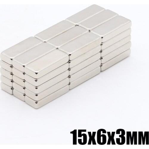 100pcs15x6x3 mm N35 Rectangular magnet f 15x6x3 mm Super Strong Neodymium magnet 12*4*2 mm NdFeB magnet 12mm x 4mm x 2mm