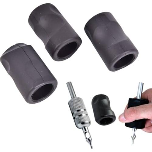 Professional Tube Cover Gun Handle Holder Cover Wrap Pad Knuckle Protect Accessories Non-slip Silicone Tattoo Machine Grip Black