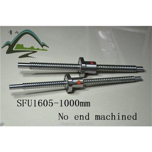 Lowest price 2pcs ball screw sfu1605-L1000mm with two nuts cnc router