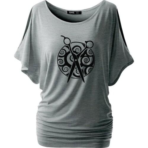 New Hairdressing Beauty Salon funny T-Shirt Women Loose Cotton Short Sleeve Female Bat sleeve Cotton For Girl Top Tee Plus Size